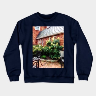 Outdoor Cafe With Hydrangea Crewneck Sweatshirt